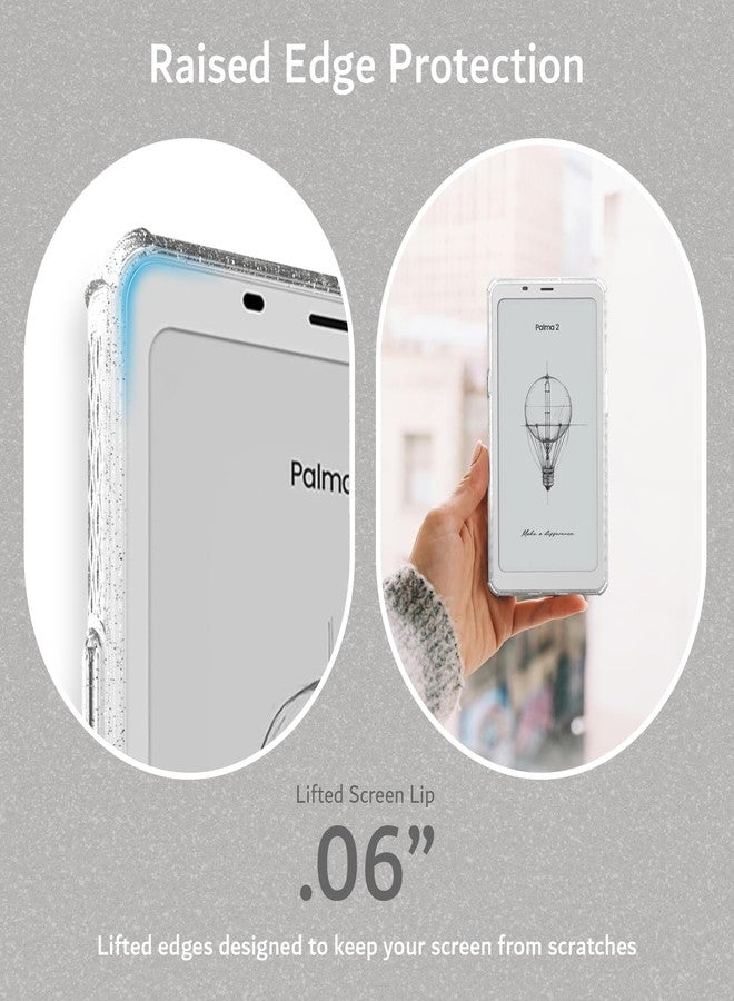 TUDIA SKN Clear Designed for Onyx Boox Palma 2 Case Back Cover, [DO NOT FIT Palma 2 PRO] Shockproof Slim Anti-Yellowing Silicone Gel Transparent Back Lightweight Grip TPU Bumper (Clear Glitter) - Image 4